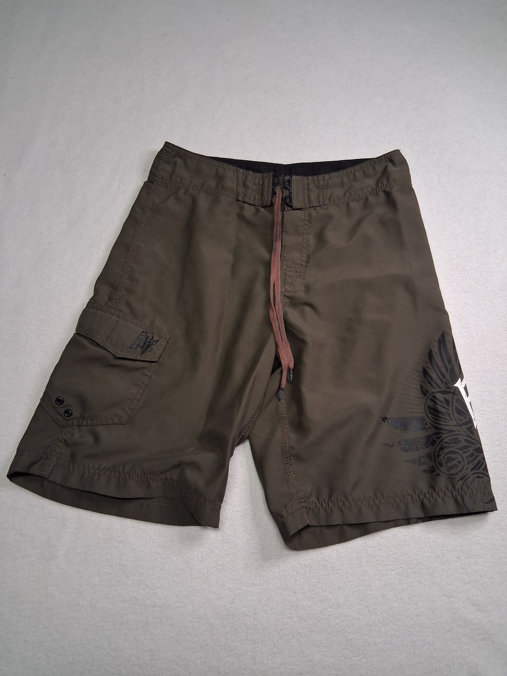 Billabong Men's Olive Cargo Boardshorts with Graphic